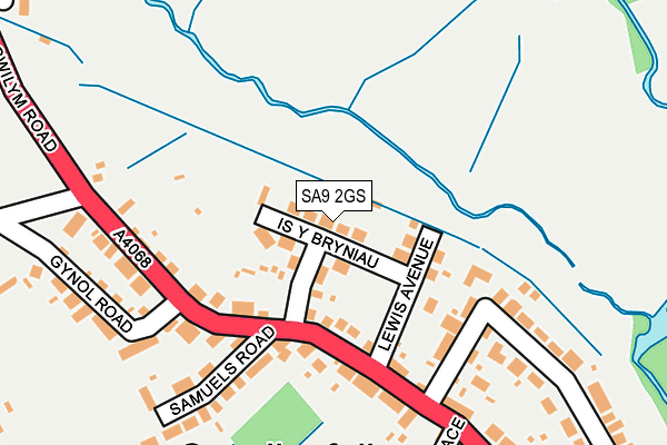 SA9 2GS map - OS OpenMap – Local (Ordnance Survey)