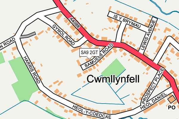 SA9 2GT map - OS OpenMap – Local (Ordnance Survey)