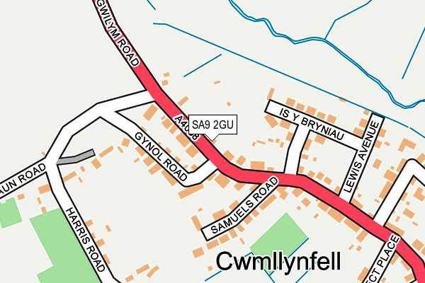 SA9 2GU map - OS OpenMap – Local (Ordnance Survey)