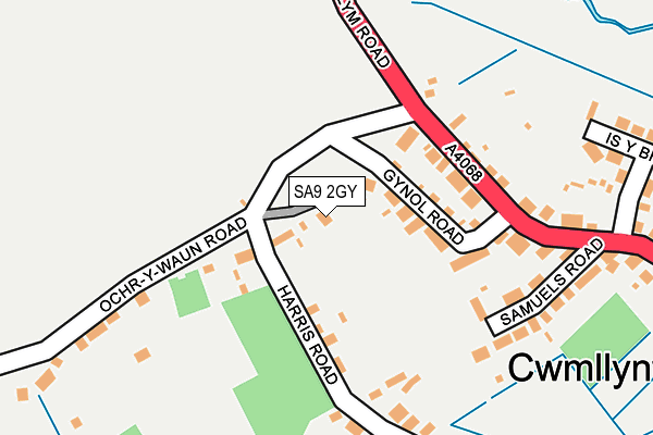SA9 2GY map - OS OpenMap – Local (Ordnance Survey)