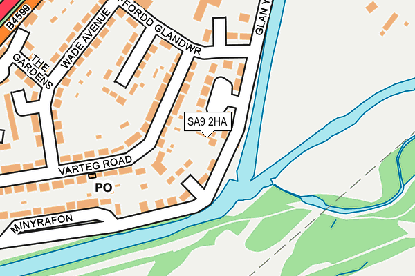 SA9 2HA map - OS OpenMap – Local (Ordnance Survey)