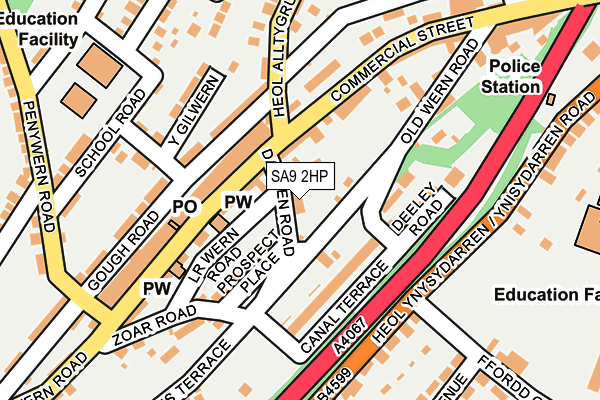 SA9 2HP map - OS OpenMap – Local (Ordnance Survey)