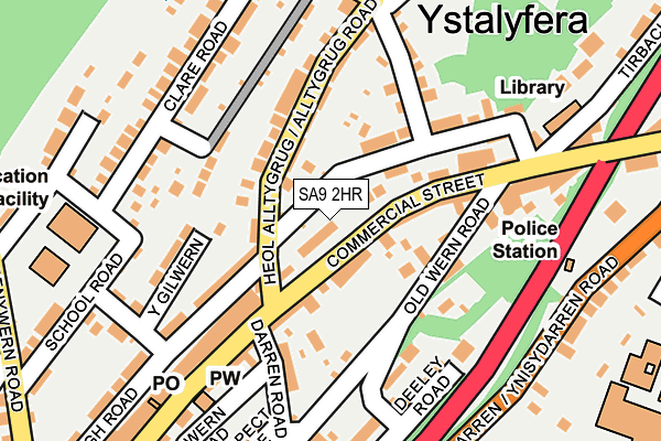 SA9 2HR map - OS OpenMap – Local (Ordnance Survey)