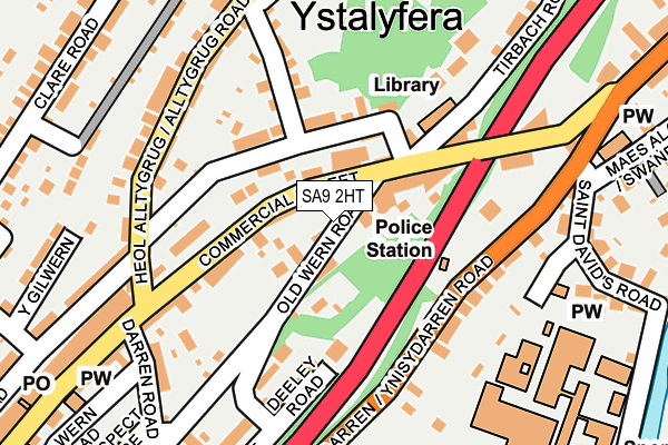 SA9 2HT map - OS OpenMap – Local (Ordnance Survey)