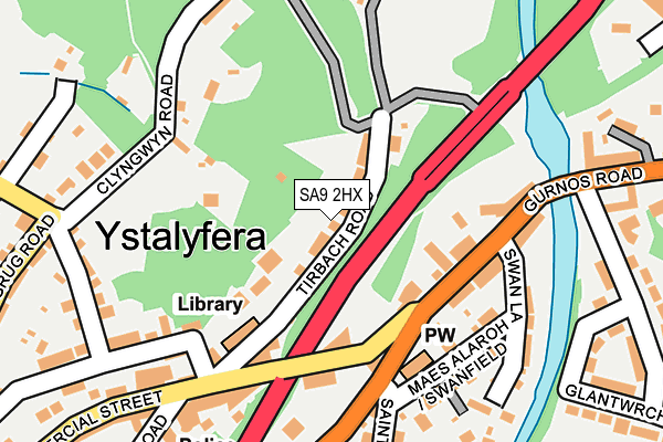 SA9 2HX map - OS OpenMap – Local (Ordnance Survey)