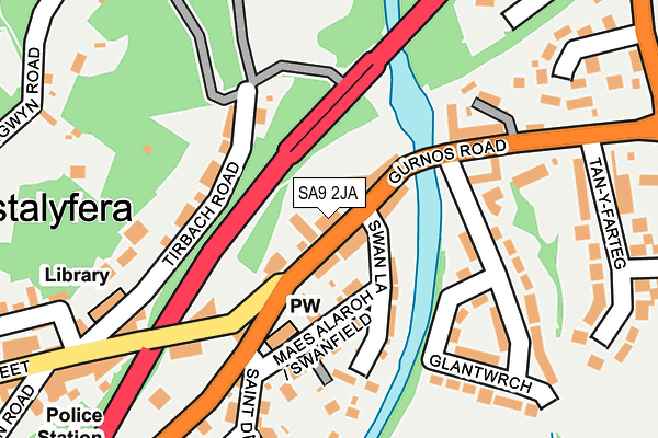 SA9 2JA map - OS OpenMap – Local (Ordnance Survey)