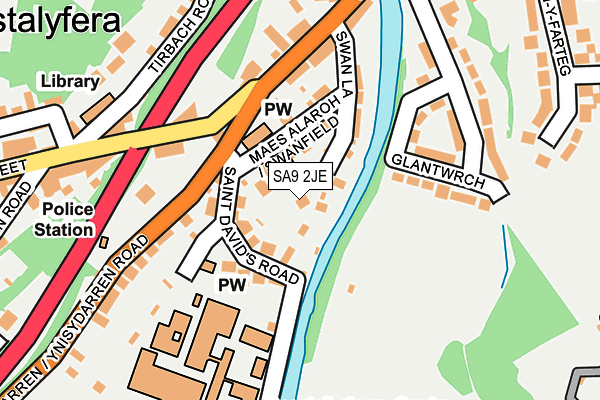 SA9 2JE map - OS OpenMap – Local (Ordnance Survey)