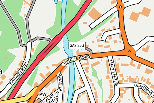 SA9 2JG map - OS OpenMap – Local (Ordnance Survey)