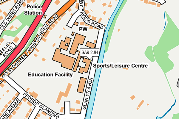 SA9 2JH map - OS OpenMap – Local (Ordnance Survey)