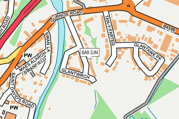 SA9 2JN map - OS OpenMap – Local (Ordnance Survey)