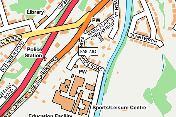 SA9 2JQ map - OS OpenMap – Local (Ordnance Survey)