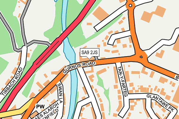 SA9 2JS map - OS OpenMap – Local (Ordnance Survey)