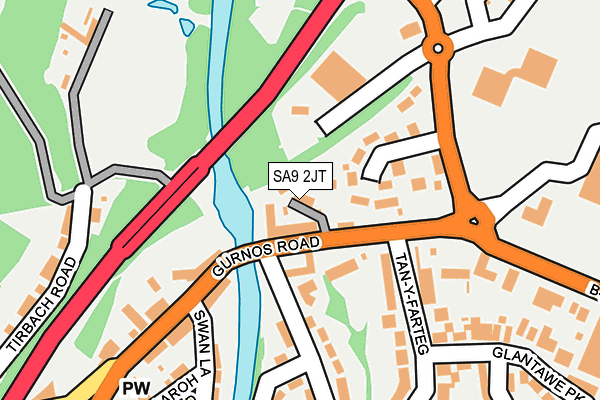 SA9 2JT map - OS OpenMap – Local (Ordnance Survey)