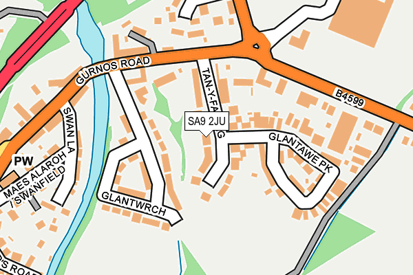 SA9 2JU map - OS OpenMap – Local (Ordnance Survey)