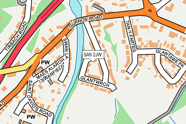 SA9 2JW map - OS OpenMap – Local (Ordnance Survey)