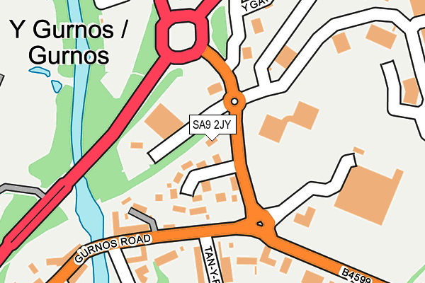 SA9 2JY map - OS OpenMap – Local (Ordnance Survey)