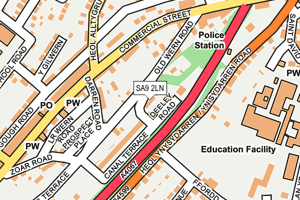 SA9 2LN map - OS OpenMap – Local (Ordnance Survey)
