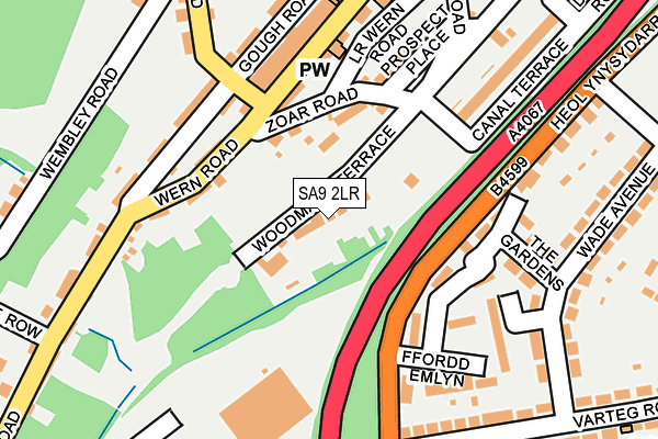 SA9 2LR map - OS OpenMap – Local (Ordnance Survey)
