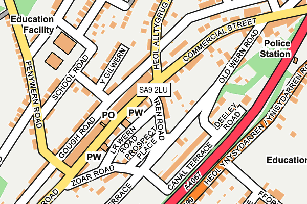 SA9 2LU map - OS OpenMap – Local (Ordnance Survey)