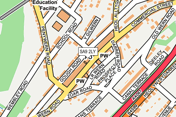 SA9 2LY map - OS OpenMap – Local (Ordnance Survey)