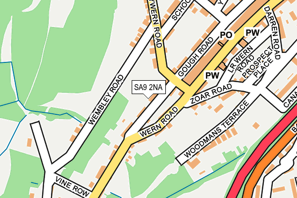 SA9 2NA map - OS OpenMap – Local (Ordnance Survey)