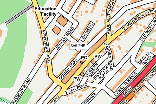 SA9 2NB map - OS OpenMap – Local (Ordnance Survey)