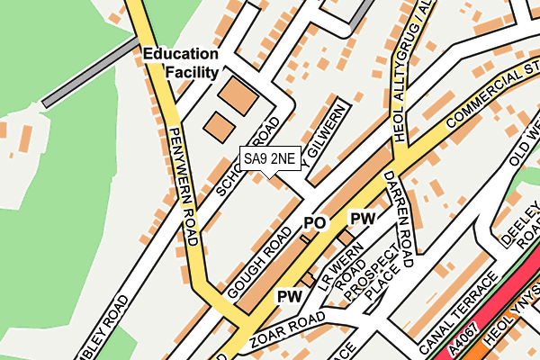 SA9 2NE map - OS OpenMap – Local (Ordnance Survey)