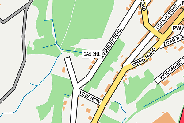 SA9 2NL map - OS OpenMap – Local (Ordnance Survey)