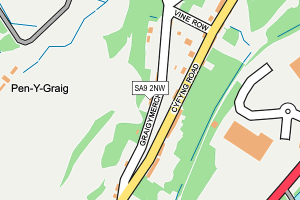 SA9 2NW map - OS OpenMap – Local (Ordnance Survey)