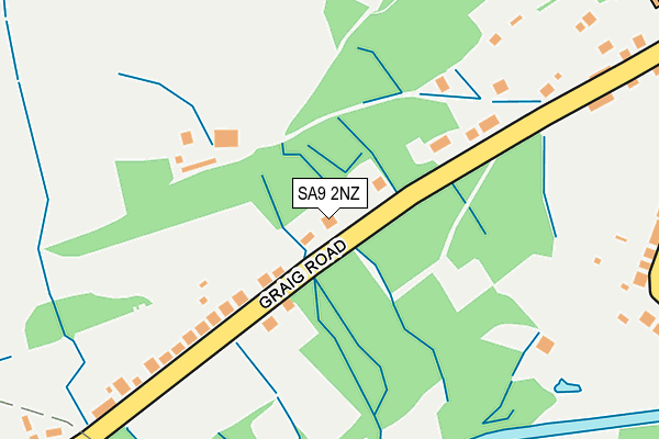 SA9 2NZ map - OS OpenMap – Local (Ordnance Survey)