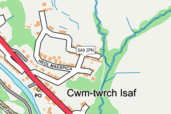 SA9 2PN map - OS OpenMap – Local (Ordnance Survey)