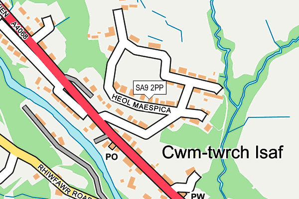 SA9 2PP map - OS OpenMap – Local (Ordnance Survey)