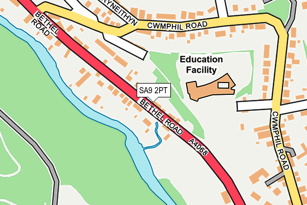 SA9 2PT map - OS OpenMap – Local (Ordnance Survey)