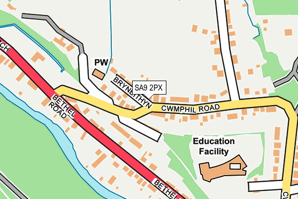 SA9 2PX map - OS OpenMap – Local (Ordnance Survey)