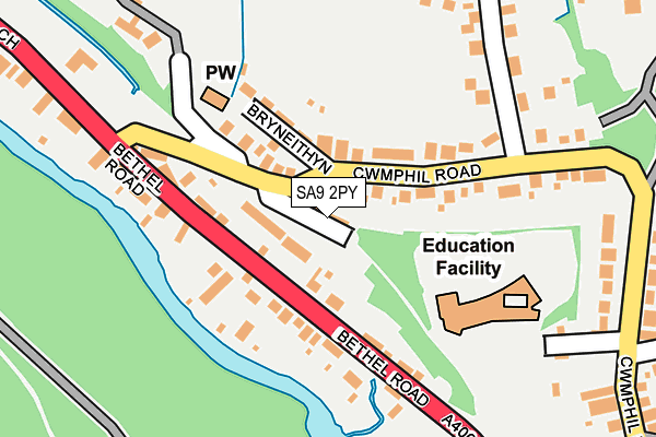 SA9 2PY map - OS OpenMap – Local (Ordnance Survey)