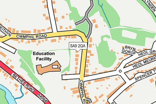 SA9 2QA map - OS OpenMap – Local (Ordnance Survey)