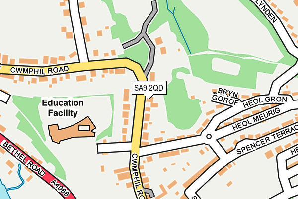 SA9 2QD map - OS OpenMap – Local (Ordnance Survey)