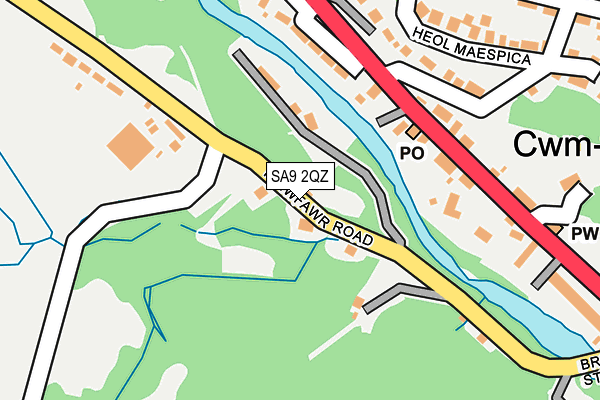 SA9 2QZ map - OS OpenMap – Local (Ordnance Survey)