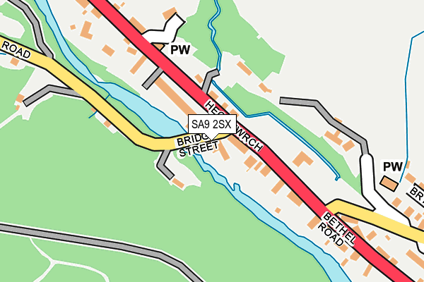 SA9 2SX map - OS OpenMap – Local (Ordnance Survey)