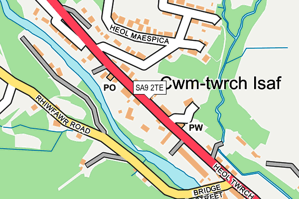 SA9 2TE map - OS OpenMap – Local (Ordnance Survey)