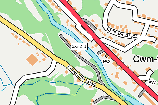 SA9 2TJ map - OS OpenMap – Local (Ordnance Survey)