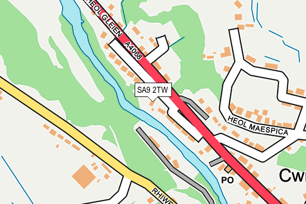 SA9 2TW map - OS OpenMap – Local (Ordnance Survey)