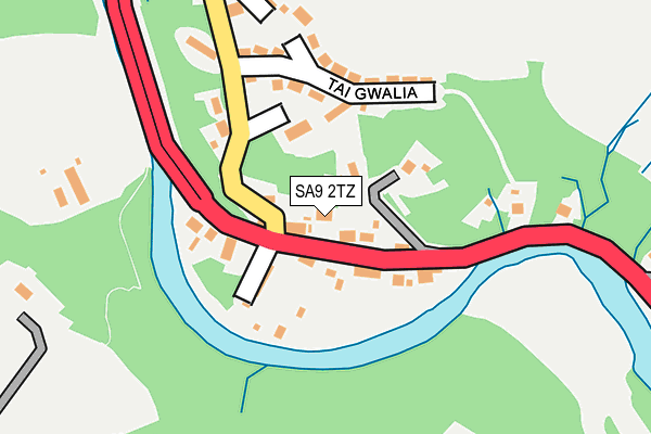 SA9 2TZ map - OS OpenMap – Local (Ordnance Survey)