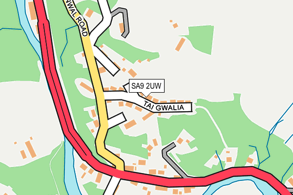 SA9 2UW map - OS OpenMap – Local (Ordnance Survey)