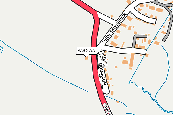 SA9 2WA map - OS OpenMap – Local (Ordnance Survey)