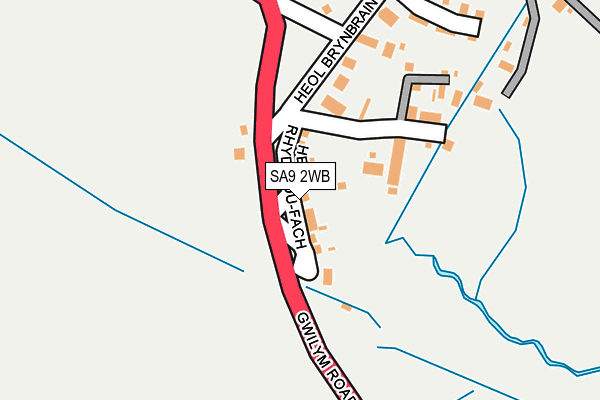 SA9 2WB map - OS OpenMap – Local (Ordnance Survey)