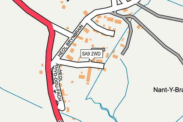 SA9 2WD map - OS OpenMap – Local (Ordnance Survey)