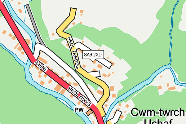 SA9 2XD map - OS OpenMap – Local (Ordnance Survey)