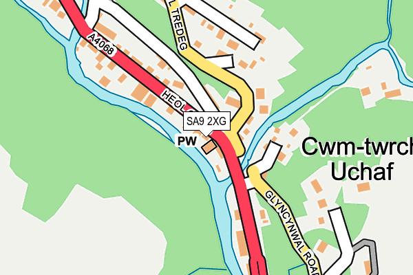 SA9 2XG map - OS OpenMap – Local (Ordnance Survey)