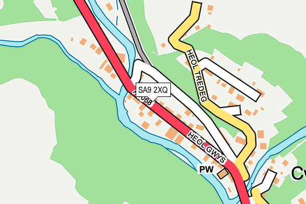 SA9 2XQ map - OS OpenMap – Local (Ordnance Survey)